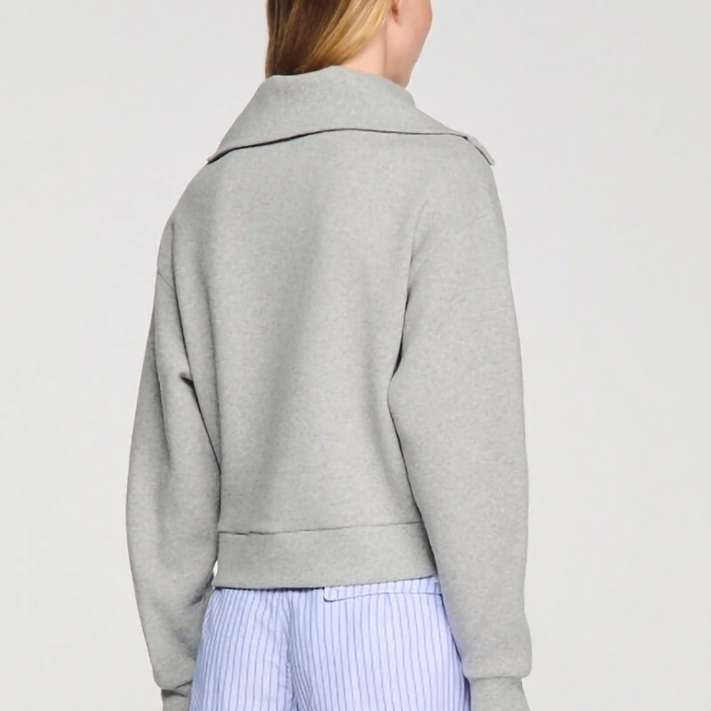 Sandro Light Gray Embellished Sweatshirt - Picture 4 of 9